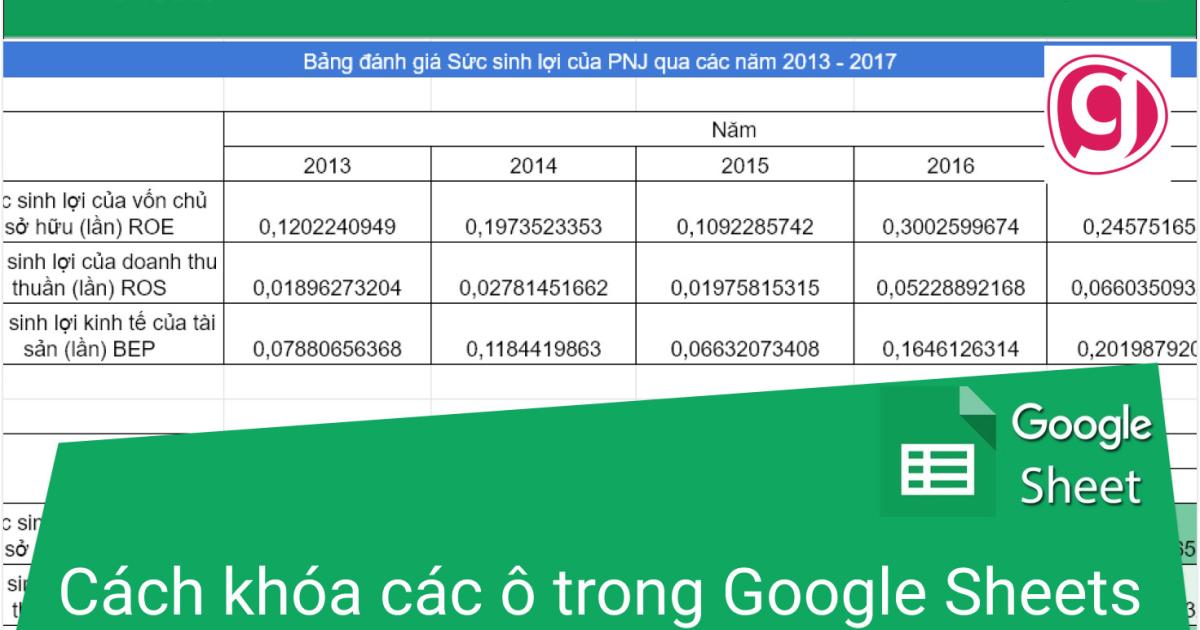 Cách khóa các ô trong Google Sheets 
